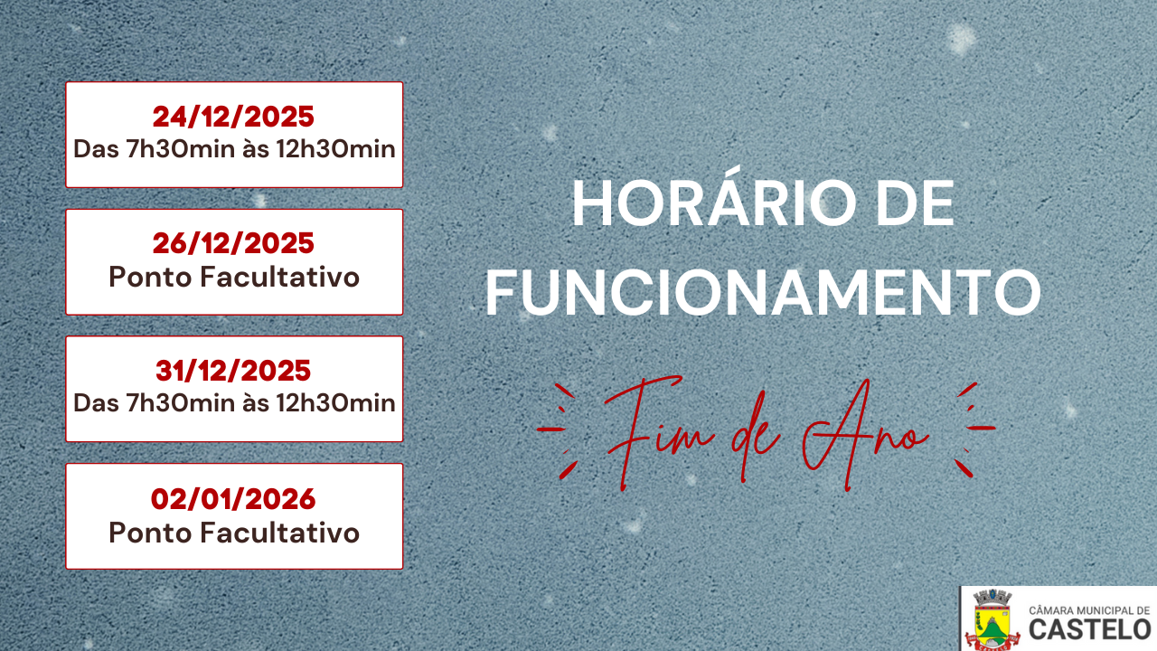 Horario de Funcionamento Fim de Ano